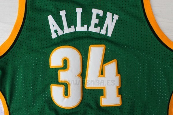 Camiseta Historic Seattle SuperSonics Ray Allen #34 Verde